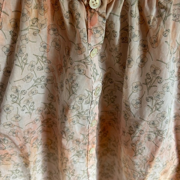 Raquel Allegra Liberty Fabric Crew Mock Neck Prairie inspired blouse - Picture 3 of 7